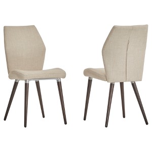 Winona Espresso Mid Century Angled Chair (Set Of 2) - Oatmeal - Inspire Q