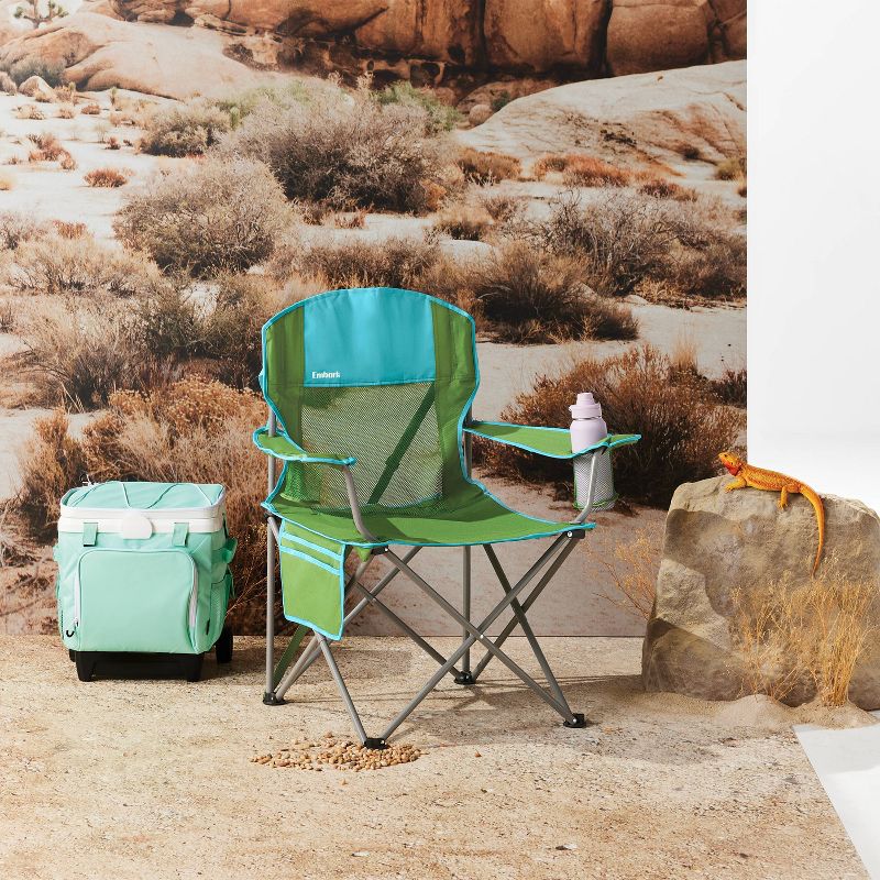 Oversized Outdoor Portable Mesh Camp Chair Green - Embark&#8482;, 3 of 7