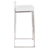 Contemporary Stackable Barstool, Stainless Steel Frame with Light Cowboy Fabric Seat, Fixed Bar Height, Set of 2 - 3 of 4