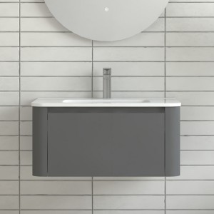 GDFStudio Mohaven Modern Wall-Mounted Bathroom Vanity with Integrated Basin and Soft-Close Drawer - 1 of 4