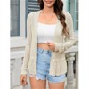 Clearlove Women's Dainty Lace Trim Cardigan Flouncy Hem Crochet Cover Up Lightweight Spring Top - 2 of 4