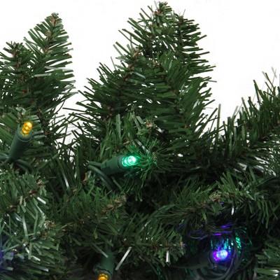 Lush Two-Tone Canadian Pine Pre-Lit LED Outdoor Christmas Garland - 9'