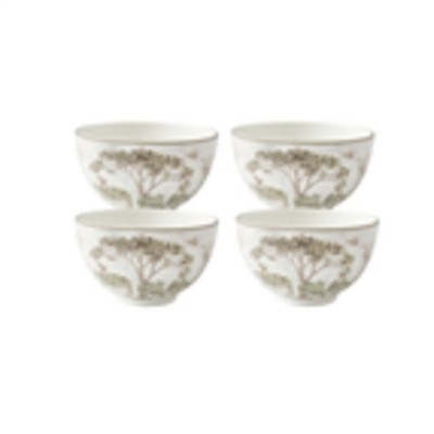 Spode Kit Kemp 6" Tall Trees Bowl Set of 4| Enchanted Forest Design | Porcelain | Dishwasher and Microwave Safe | Home & Gathering Use