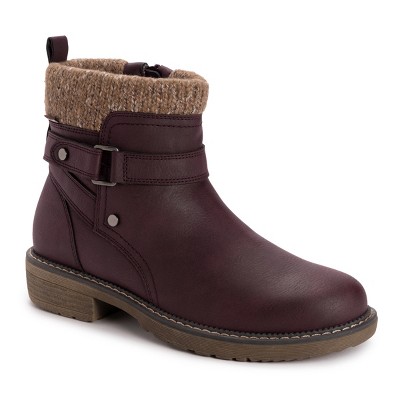 Muk Luks Women's Garland Gina Boots, Burgundy, 6 : Target