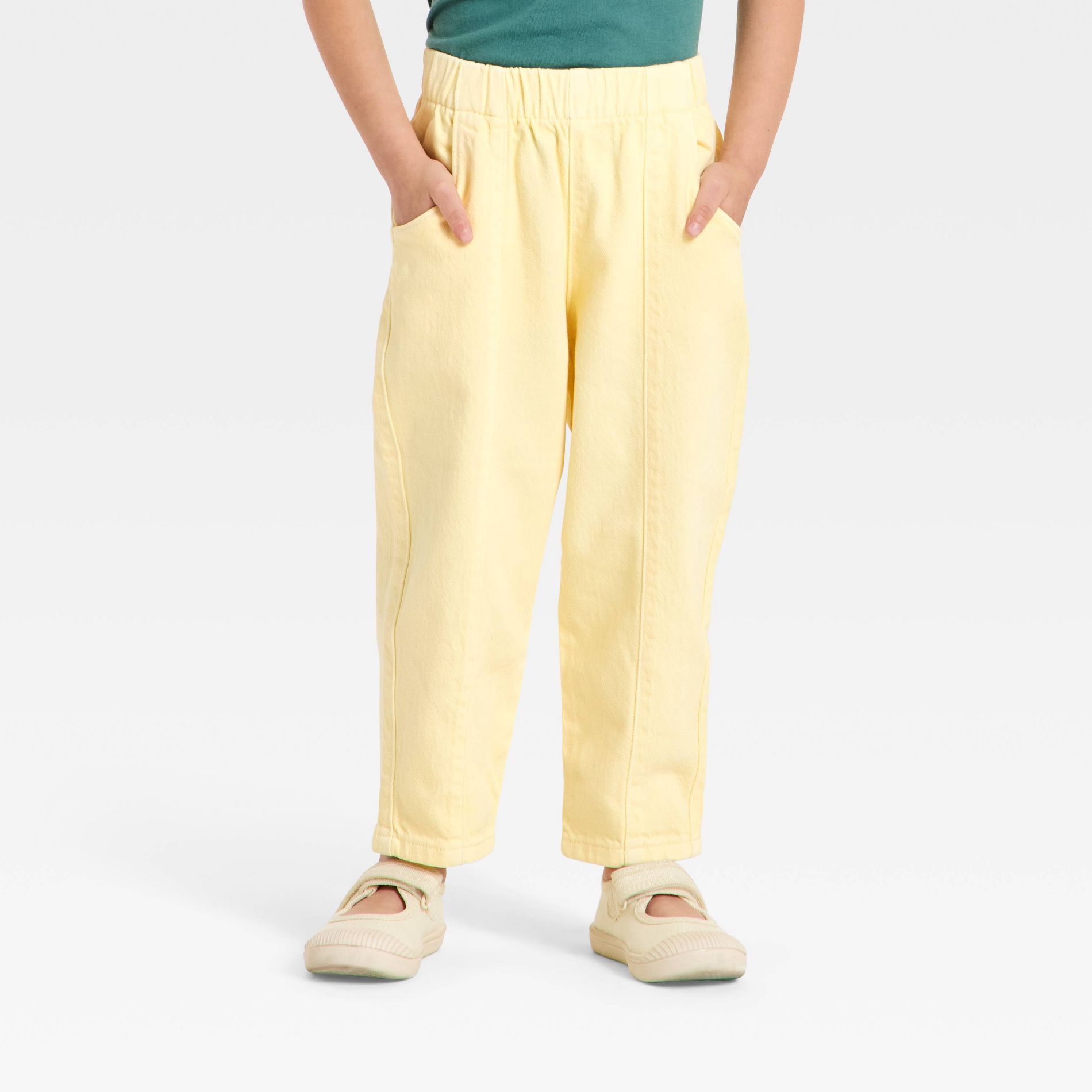 Toddler Girls' Relaxed Fit Pull-On Woven Pants - Cat & Jack™ Yellow 3T