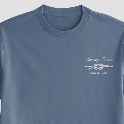 Мужские футболки Special Thanks Men's Sailing Knots Short Sleeve Graphic T-Shirt - Light Navy Blue S — фото 3