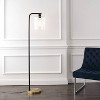 JONATHAN Y Easton 60.75" Modern Minimalist Metal/Ribbed Glass (Includes LED Light Bulb) Floor Lamp Brass Gold/Black - 2 of 4