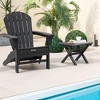 Tangkula 2 Pieces Folding Adirondack Side Table Poolside Garden Patio Black - 4 of 4
