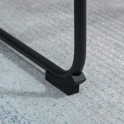 Black Faux Leather and Metal Counter Height Bar Stools Set