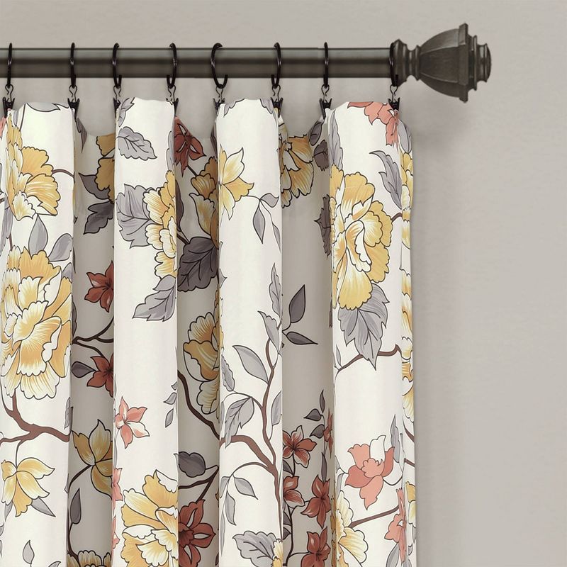 Set of 2 (84"x52") Ivana Floral Light Filtering Window Curtain Panels - Lush Décor, 3 of 7