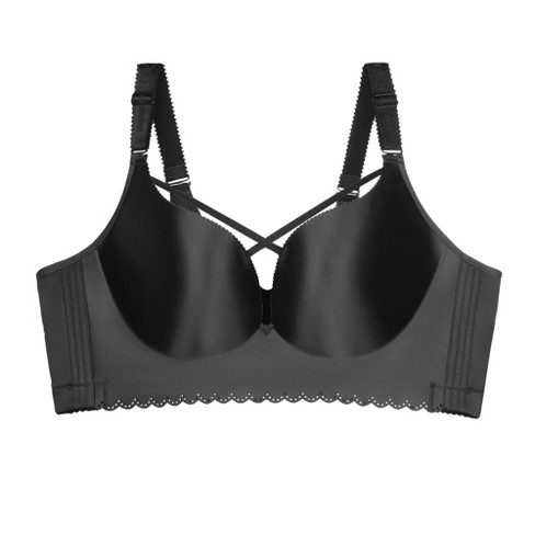 Women’s High Support Bra with Crossed Straps - Black