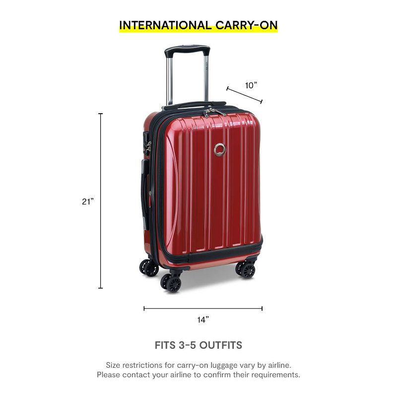 DELSEY Paris Aero Hardside Carry On Spinner Suitcase - Red, 2 of 12