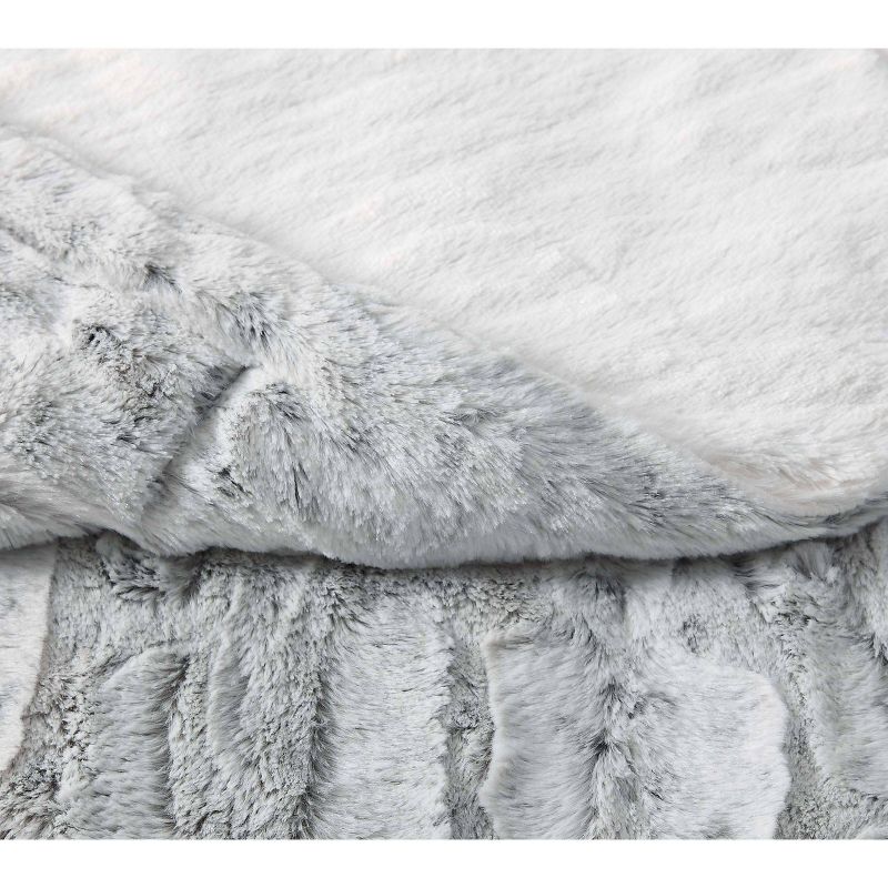 Gift Boxed Reversible Throw Snow Blanket Leopard Gray - Christian Siriano, 3 of 6