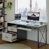 Bestier 55'' Office Desk with Keyboard Tray&File Drawers, Industrial Computer Desk with Storage, Wood Teacher Desk for Home Office - 2 of 4