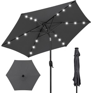 Best Choice Products 7.5ft Outdoor Solar Patio Umbrella for Deck, Pool w/ Tilt, Crank, LED Lights - 1 of 4