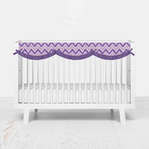 Bacati - Mix n Match Chevron/Dots Long Crib Rail Guard Cover Purple - 1 of 4