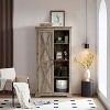ORRD Tall Storage Cabinet with Barn Doors, 74" Farmhouse Pantry Cupboard with Adjustable Shelves, Gray Wash Rustic Kitchen Organizer - 2 of 4