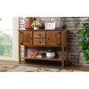 ACEPANO 48 in. W Solid Wood Console Table with 2 Drawers, Cabinets & Bottom Shelf for Living Room & Kitchen-Brown - 2 of 4