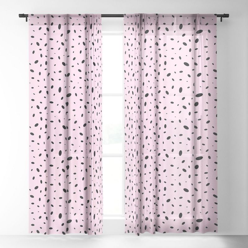 Emanuela Carratoni Bubble Pattern on Pink Single Panel Sheer Window Curtain - Deny Designs, 2 of 7