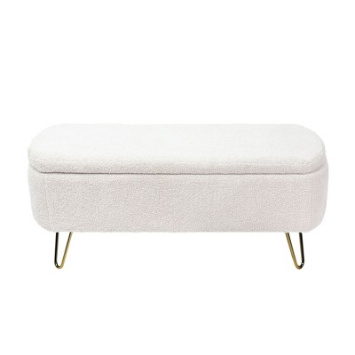 NicBex Storage Ottoman Bench for Bedroom,Modern Storage Bench with Gold Legs,Ottoman for Living Room, Bedroom, Entryway