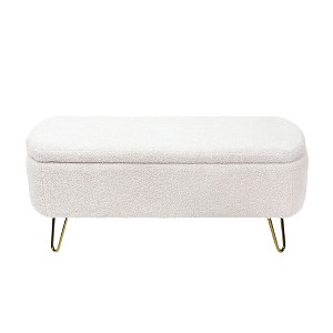 NicBex Storage Ottoman Bench for Bedroom,Modern Storage Bench with Gold Legs,Ottoman for Living Room, Bedroom, Entryway - 1 of 4