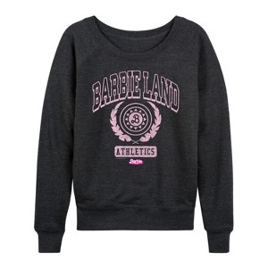 Women's - Barbie - Barbie Land Athletics Lightweight French Terry Wide Neck Long Sleeve Shirt - 1 of 4