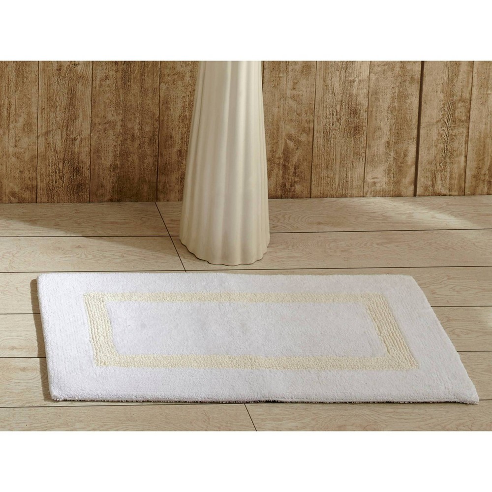 21inx34in Hotel Collection Bath Rug White/Ivory - Better Trends