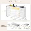 Dresser for Bedroom, 8 Drawer Dresser with Power Outlet, 55" Tv Stand Large Dresser Wooden with Led Light - 2 of 4