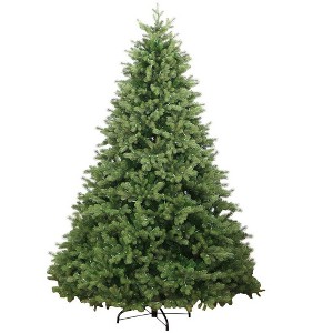 King of Christmas 7.5ft Cypress Spruce Artificial Christmas Tree Unlit, Hinged Xmas Trees with Metal Stand - 1 of 4