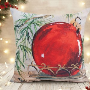 Red Ornament 18" Climaweave Pillow by Manual Woodworkers and Weavers - 1 of 3