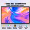 VEVOR Portable Laptop Screen Extender, 14" FHD 1080P IPS Dual Extended Monitor for 13"-17" Laptop, Swivel Monitor USB-C/USB-A/Mini HDMI Port, Black - 3 of 4