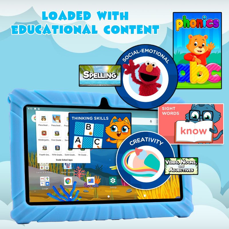 Contixo 7" Android Kids 32GB Tablet w/ preinstalled Education Apps and Protective Case, 4 of 9