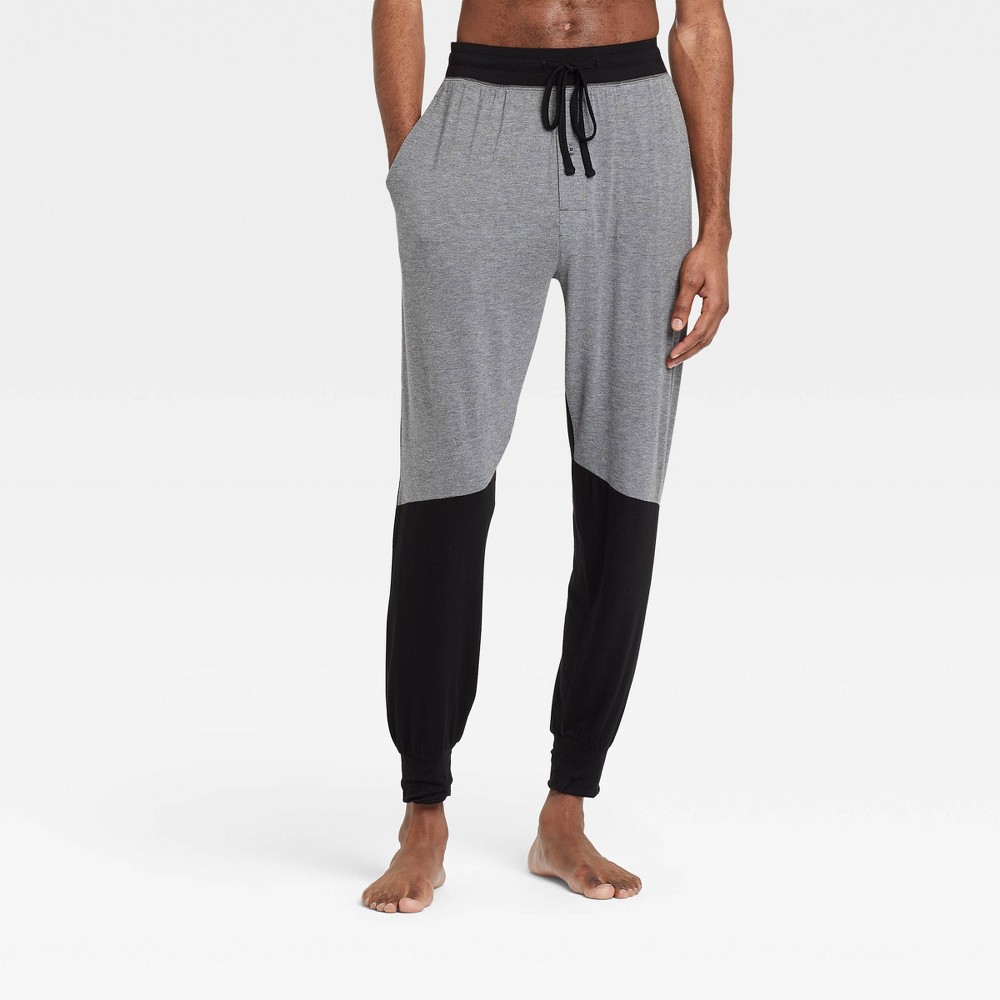 Photos - Other Textiles Hanes Premium Men's Colorblock Sleep Jogger Pajama Pants - Black L night