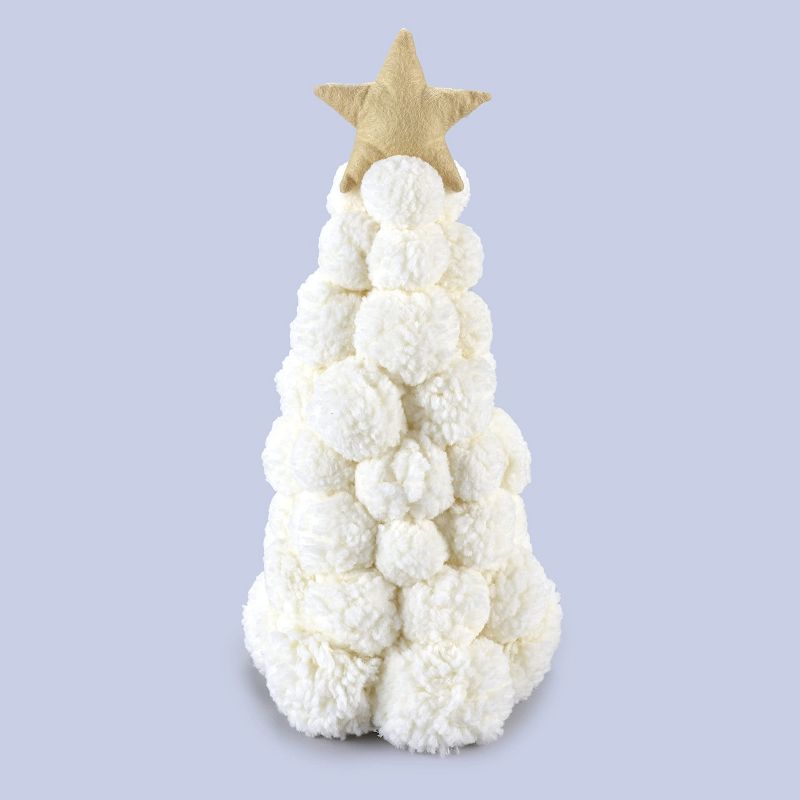 The Lakeside Collection Christmas Snowball Tree with Gold Star Topper - Holiday Home Accent, 5 of 8