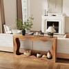 63" Narrow Farmhouse Console Table w/ Storage - Brown Wood Industrial Sofa Table for Entryway, Hallway, Foyer & Living Room - 4 of 4