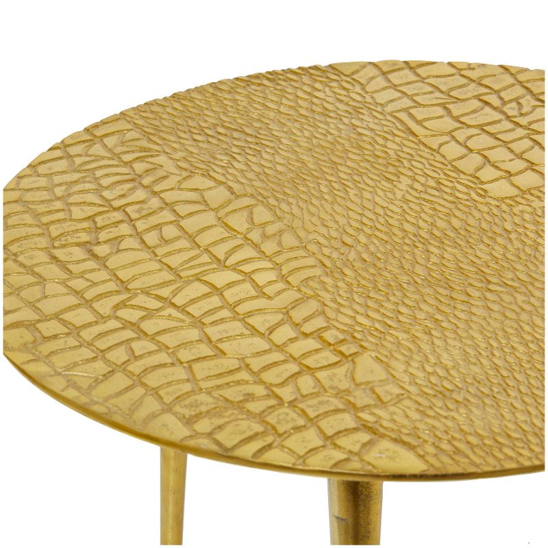 Contemporary Aluminum Crocodile Accent Table Gold - Olivia &#38; May, 3 of 6