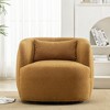 KINWELL 34" Poly Blend Boucle Fabric Upholstered Swivel Armchair - 2 of 4