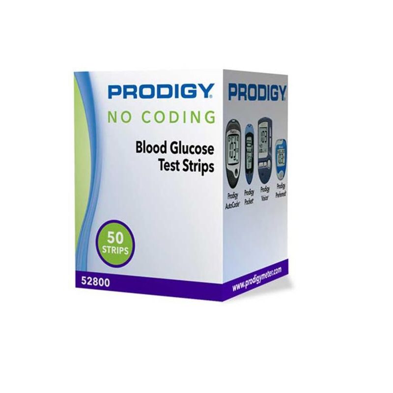 Prodigy No Coding Blood Glucose Test Strips, Box of 50, 1 of 4