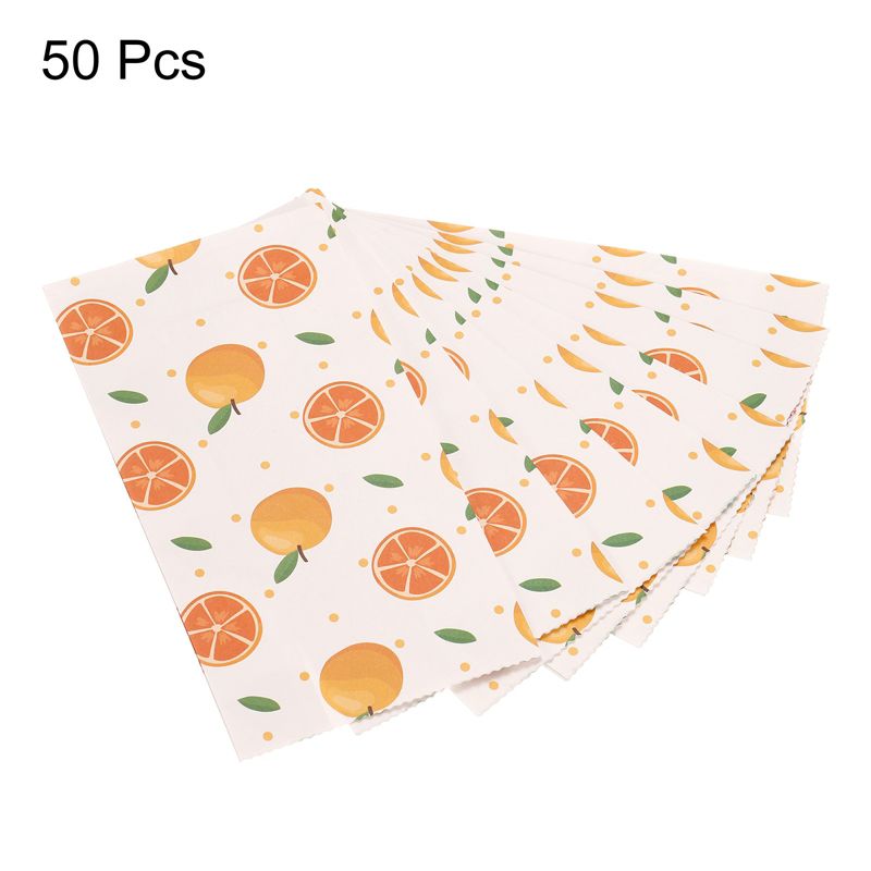 Unique Bargains Paper Gift Bag Pack Orange Storage Bag for Party Favor 50 Pcs, 3 of 6