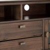 72" Solid Wood TV Media Stand with Handcrafted Finish, Cord Management, and Tempered Glass Doors for Living Room and Bedroom - 3 of 4