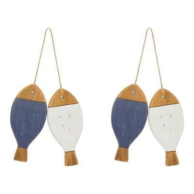 Fir Wood Fish Ornament (Set of 2)