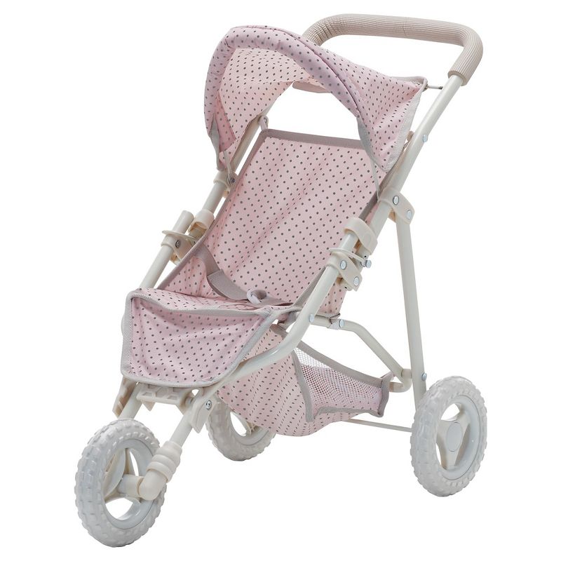 Olivia's Little World - Polka Dots Princess Baby Doll Jogging Stroller - Pink & Gray, 4 of 9