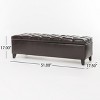 Gulches Brown PU Storage Ottoman Bench - Button-Tufted Diamond Stitching, 300LBS Rubber Wood Legs, Soft Pressure Hinges for Living Room/Bedroom - 2 of 4