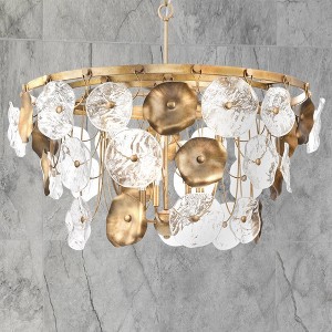 Urban Ambiance Luxury Vintage Indoor Chandelier,  28-1/4''H x 36"W x 36''D,  Gold Ombre Finish, UHP5021 - 1 of 4