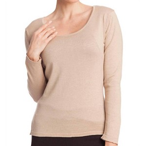Women's Long Sleeve Scoop Neck Top - ANGEL - 1 of 2