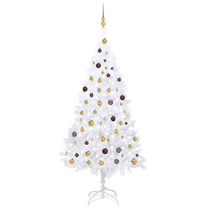 vidaXL Artificial Christmas Tree Green, shiny gold, matte gold, bronze - 1 of 4
