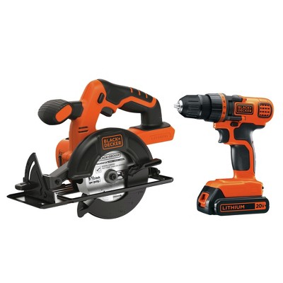 Black & Decker Bdcd220cs 20v Max Cordless Lithium-ion 3/8 In. Drill Driver  & Circular Saw Kit : Target