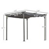 Aghana Digitals 9.8'x9.8' Gray Outdoor Pergola with Retractable PU-Coated Canopy, Powder-Coated - 3 of 4