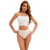 INSPIRE CHIC 2 Pcs Women's Lace Trim Panties Full Coverage Mid-Waisted Butt Lifter No Trace Briefs - 4 of 4