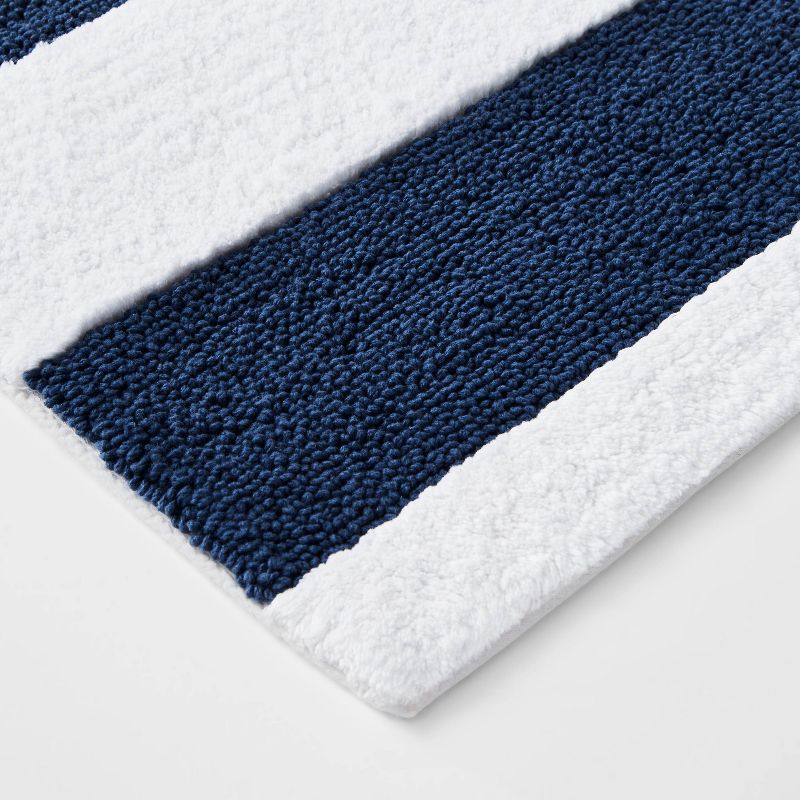 Rugby Striped Kids&#39; Bath Rug Navy - Pillowfort&#8482;, 4 of 7